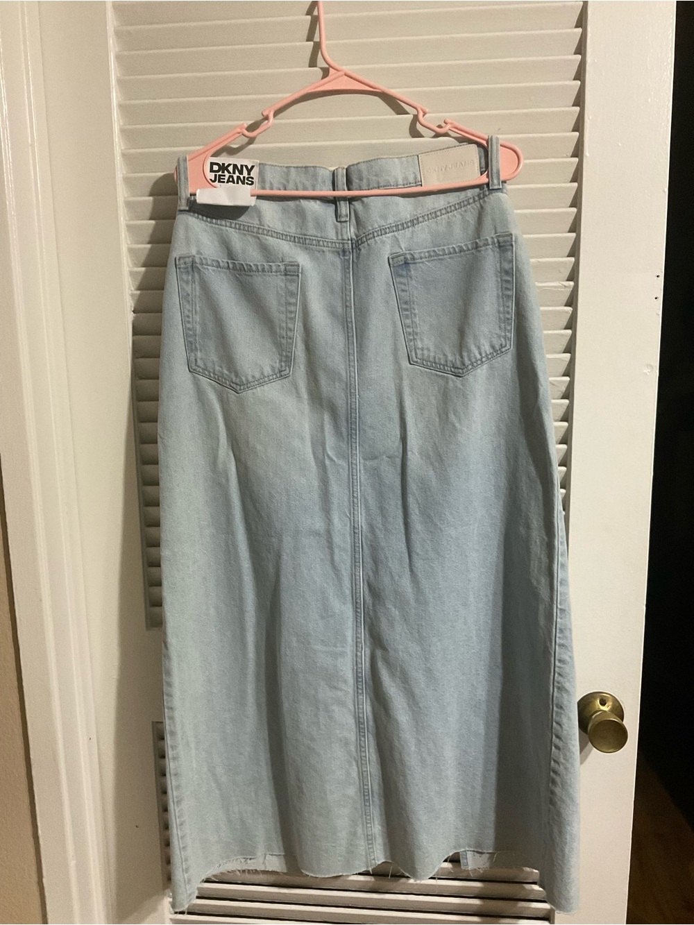 Dkny Light Blue Denim Maxi Skirt